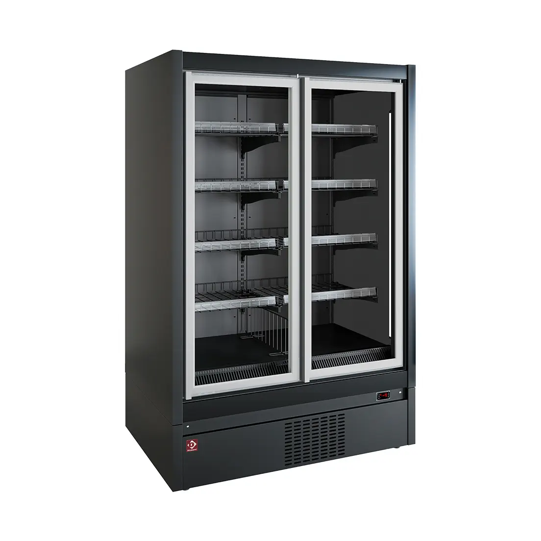 Meuble mural congélation, libre-service, portes battantes - FULL BLACK - 1550 x 898 mm