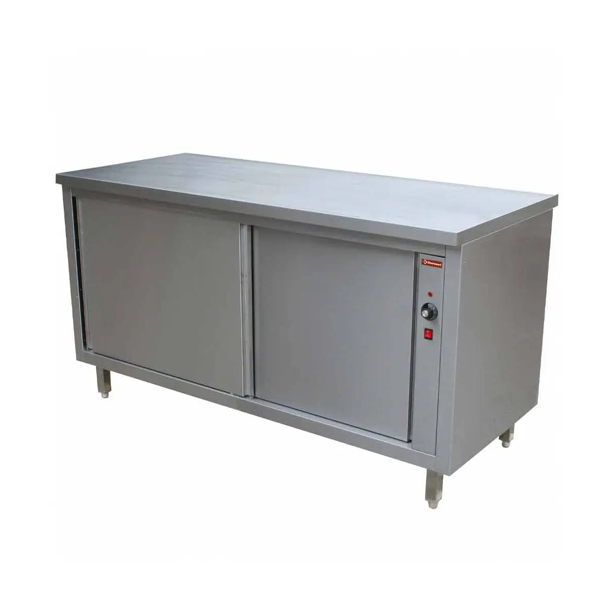 Table armoire chauffante, portes coulissantes  "traversante centrale" - 1600 x 700 mm