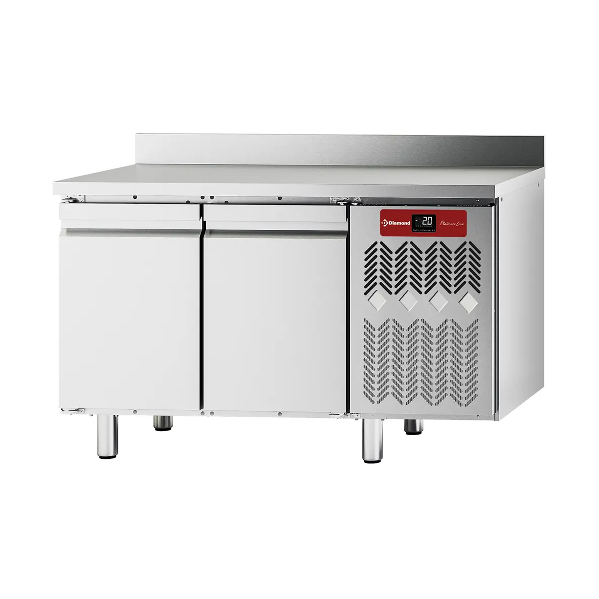 Table frigorifique "murale", ventilée, 2 portes GN 1/1, 260 litres