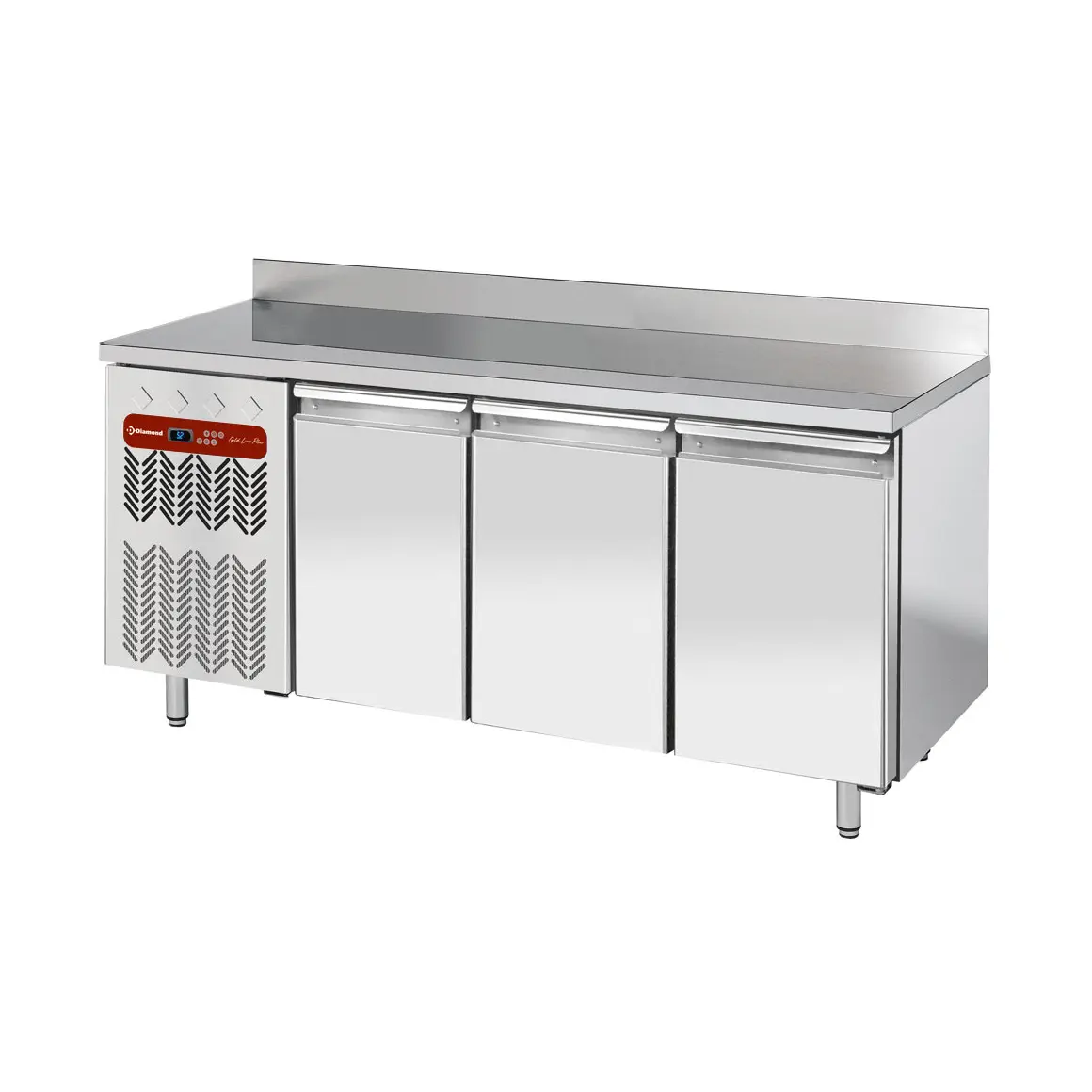 Table frigorifique "murale", ventilée, 3 portes GN 1/1, 405 Lit. groupe à GX