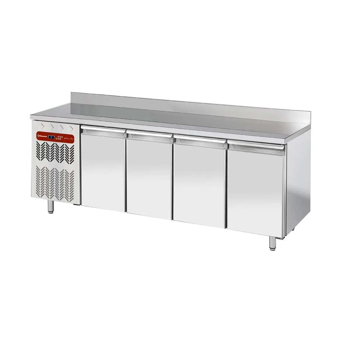 Table frigorifique "murale", ventilée, 4 portes GN 1/1, 550 Lit. groupe à GX