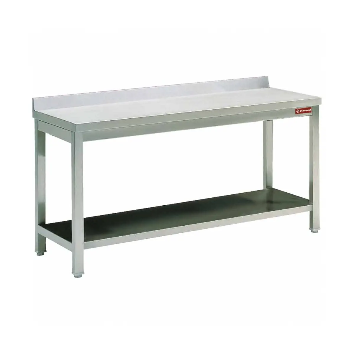 Table de travail avec étagère avec dosseret  - 2400 x 600 mm