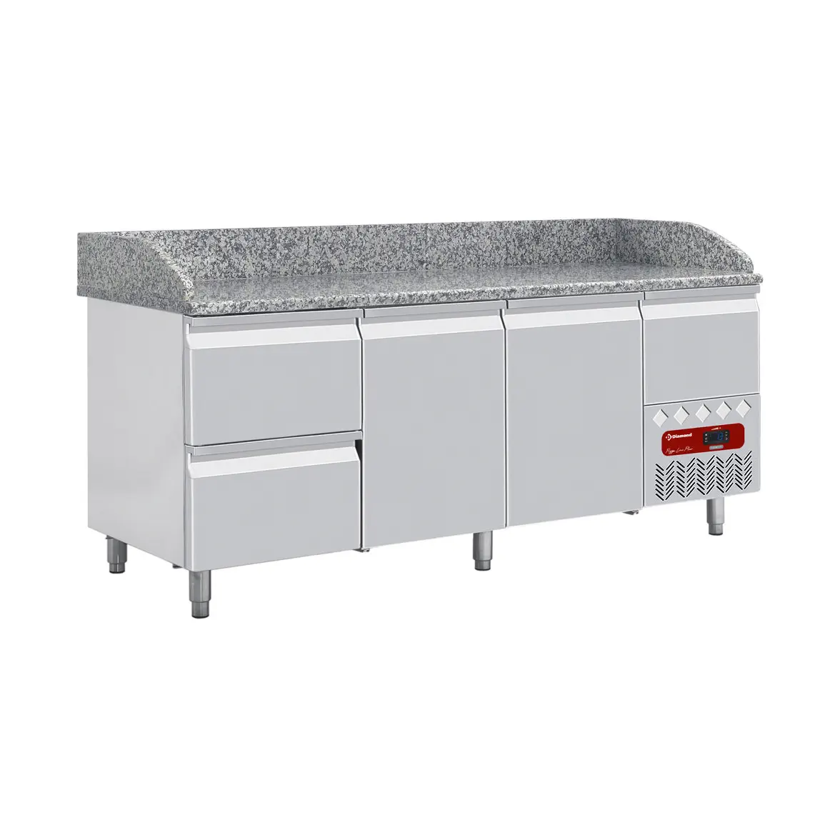Table frigo 2 portes 600x400, 2  tiroirs neutres (8x bacs 600x400) + tiroir ustensiles