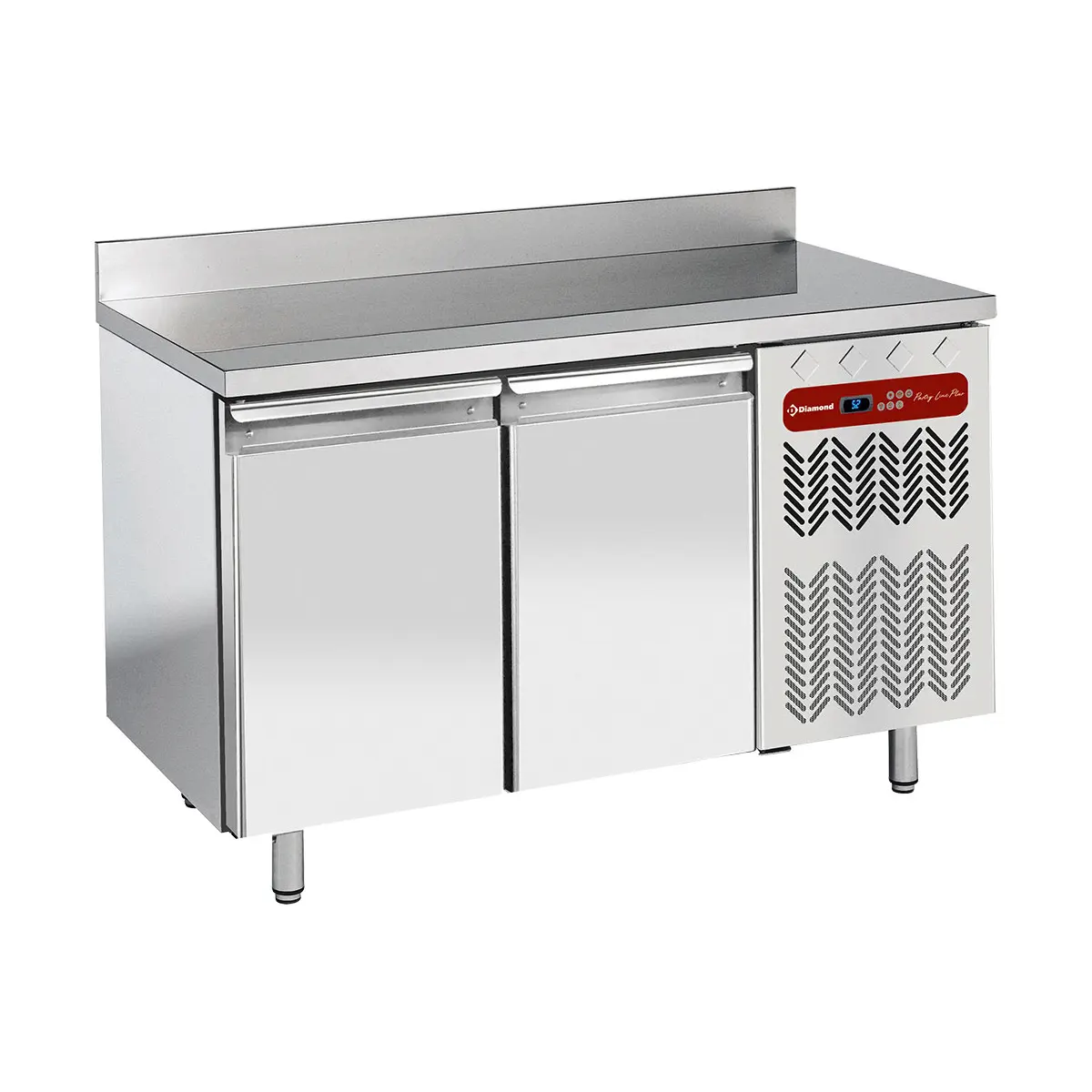 Table frigorifique "murale", ventilée, 2 portes EN 600x400, 345 litres