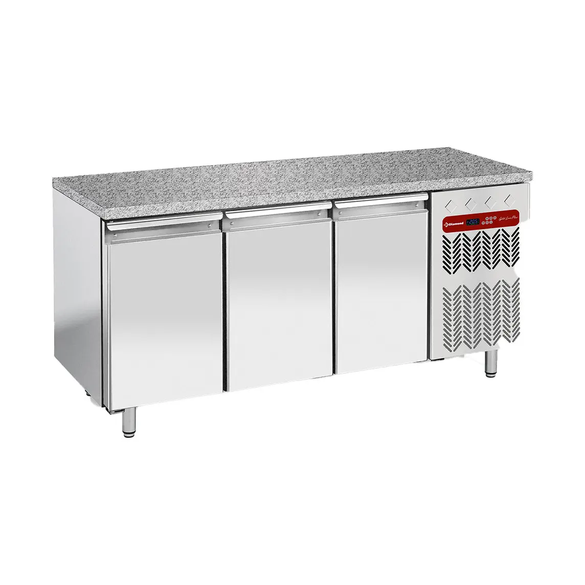 Table frigorifique, ventilée, 3 portes EN 600x400 - Top en granit