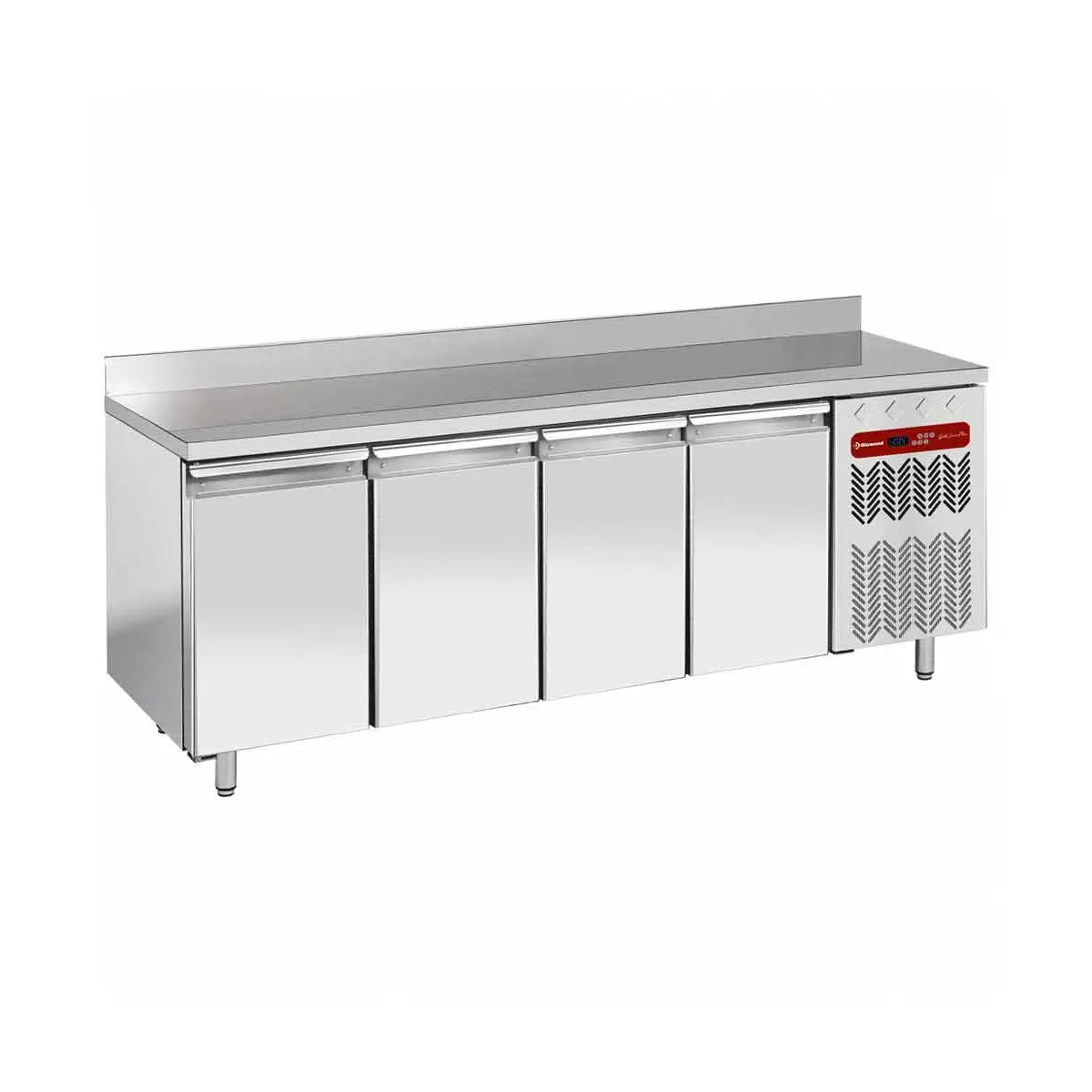 Table de congélation "murale", ventilée, 4 portes EN 600x400, 760 litres