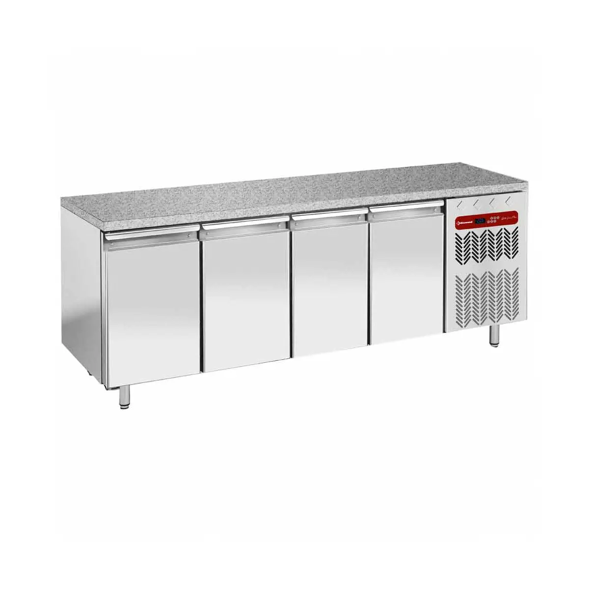 Table de congélation, ventilée, 4 portes EN 600x400 - Top en granit