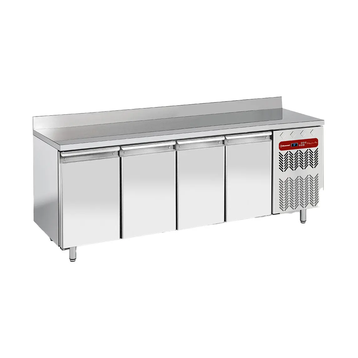 Table frigorifique "murale", ventilée, 4 portes EN 600x400, 760 litres
