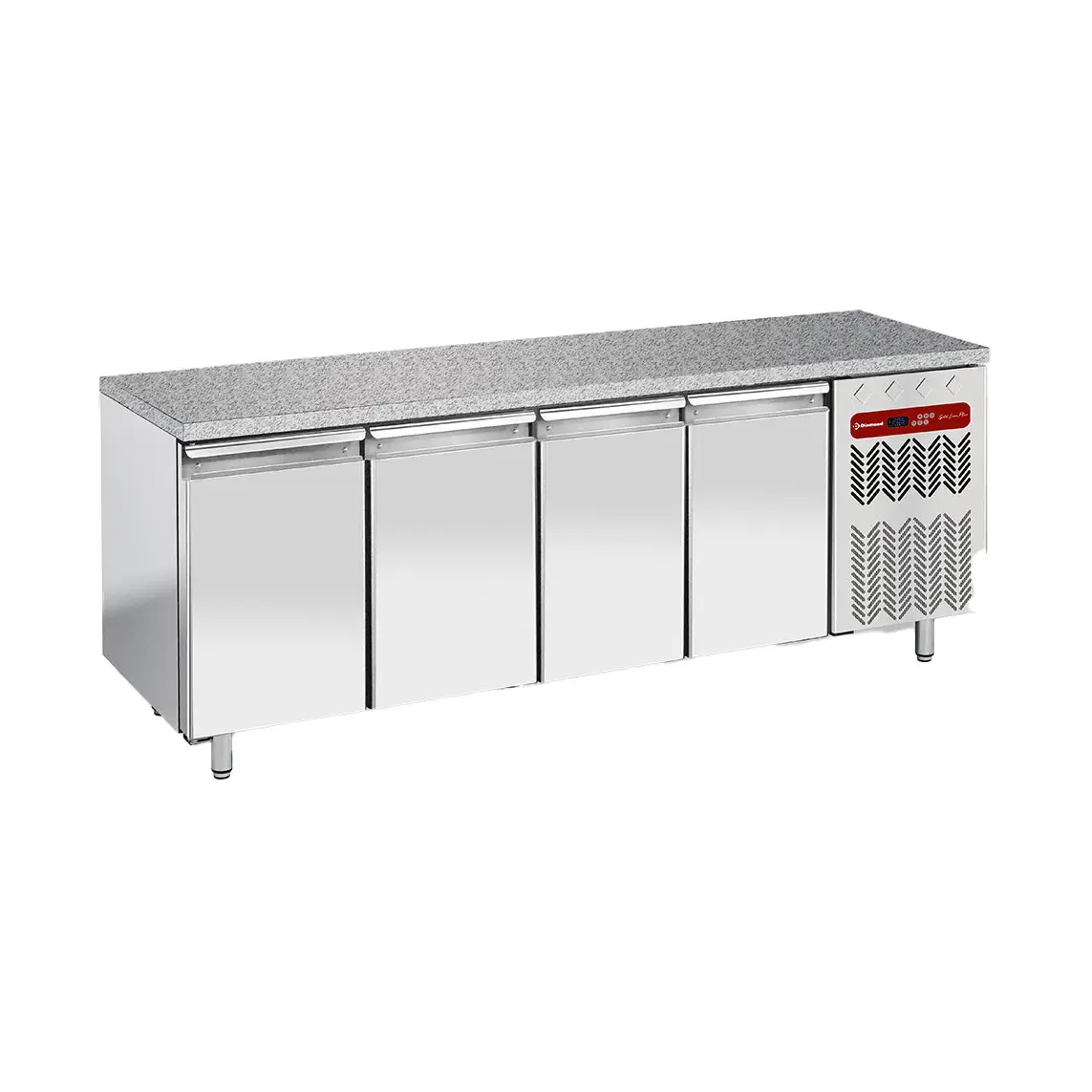 Table frigorifique, ventilée, 4 portes EN 600x400 - Top en granit