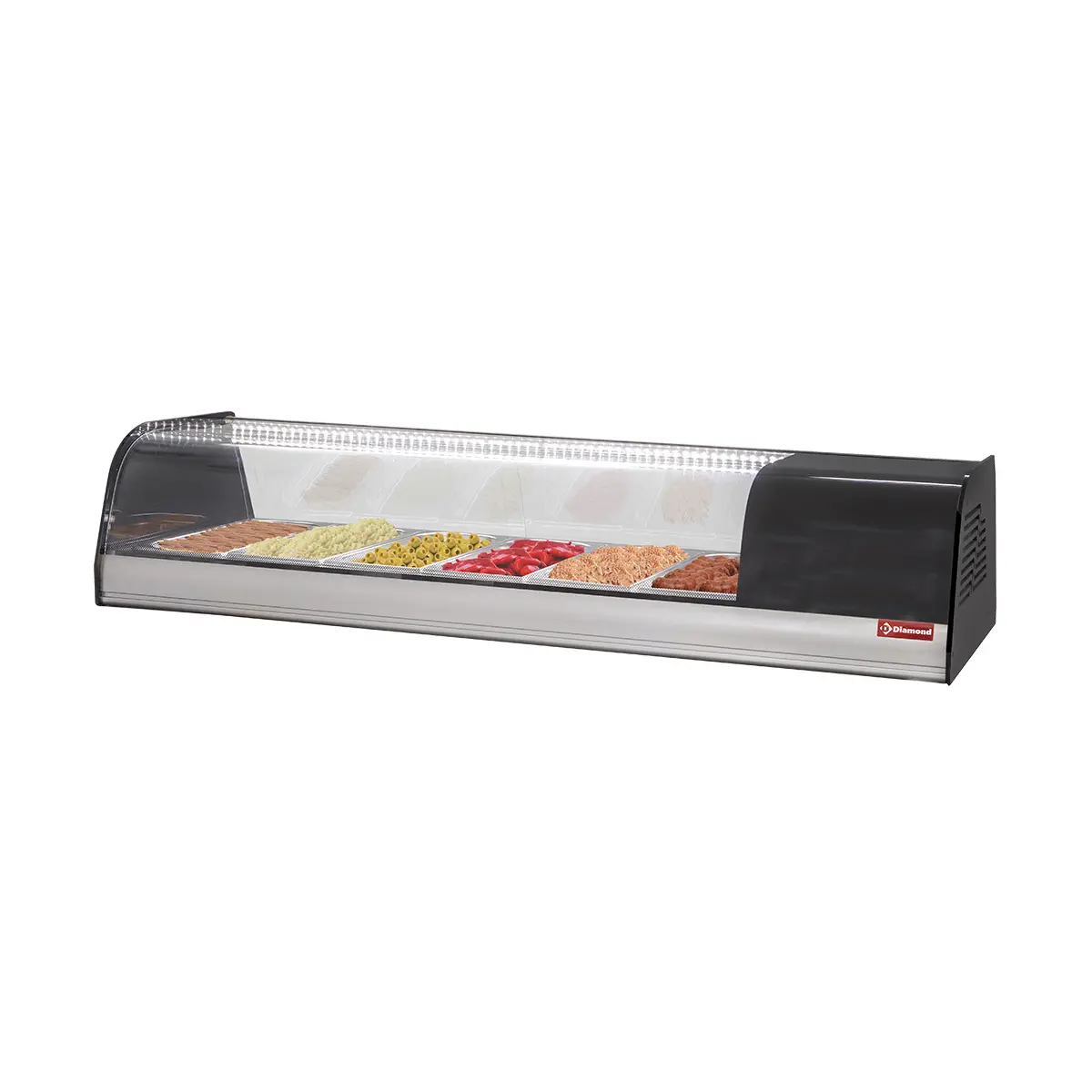 Vitrine à tapas réfrigérée, 6x GN 1/3 - 40 mm (inclus)