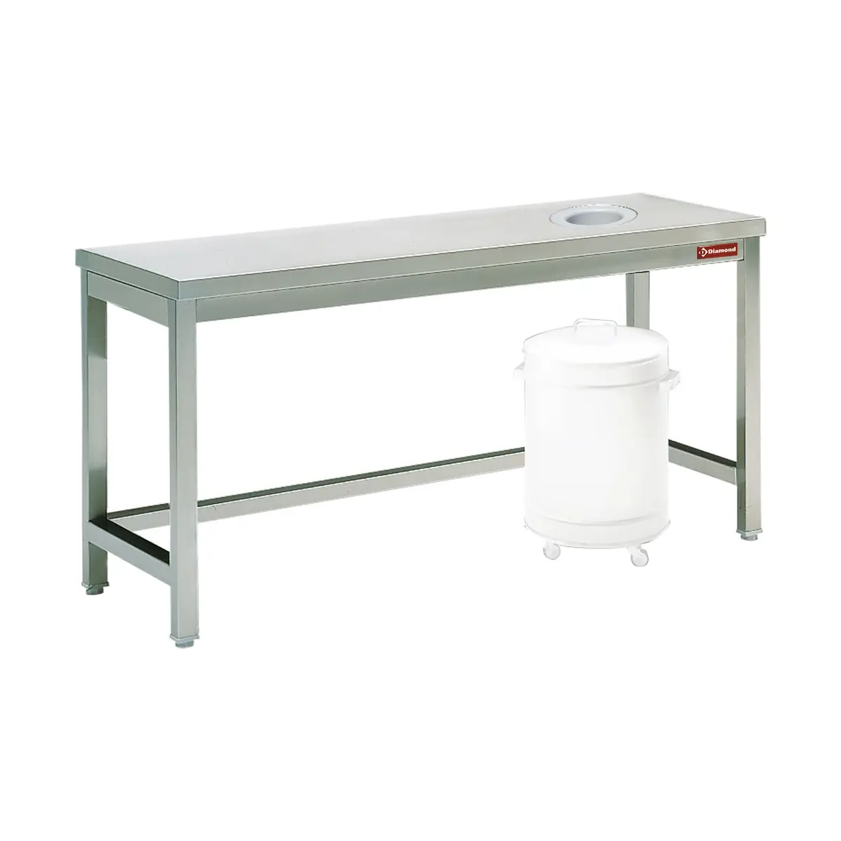 Table à débarrasser avec vide ordure  - 1600 x 700 mm