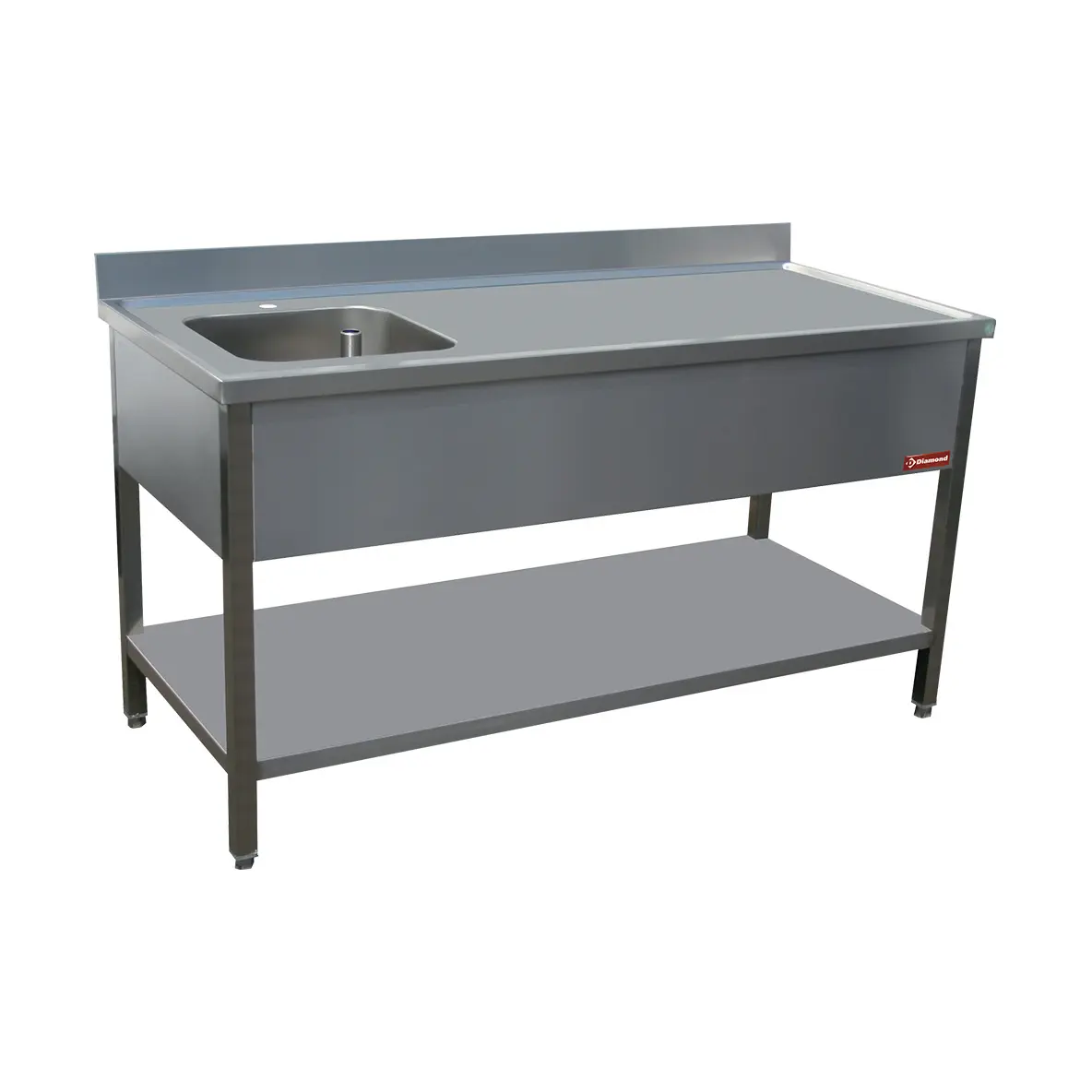 Table de chef 1 cuve gauche 400X400XH275     - 1400 x 700 mm