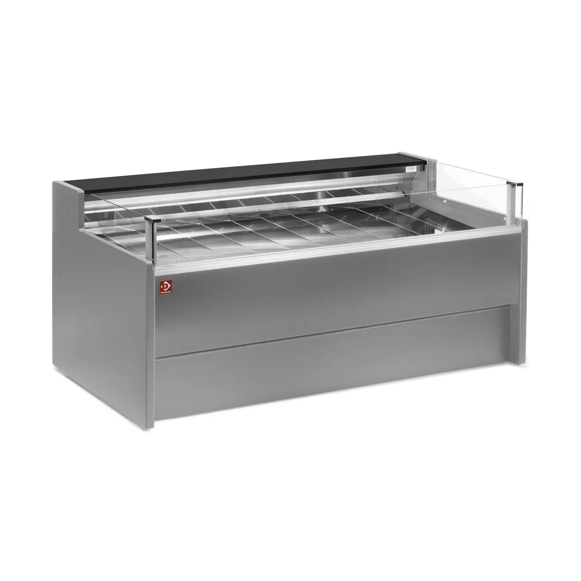 Comptoir vitrine réfrigéré à vitre Self-service, ventilé, avec réserve - GRIS - 2500 x 1085 mm