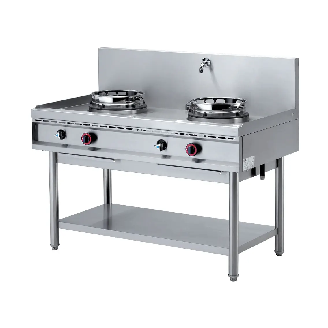 Fourneau wok gaz, 2 feux (2x 13 kW)