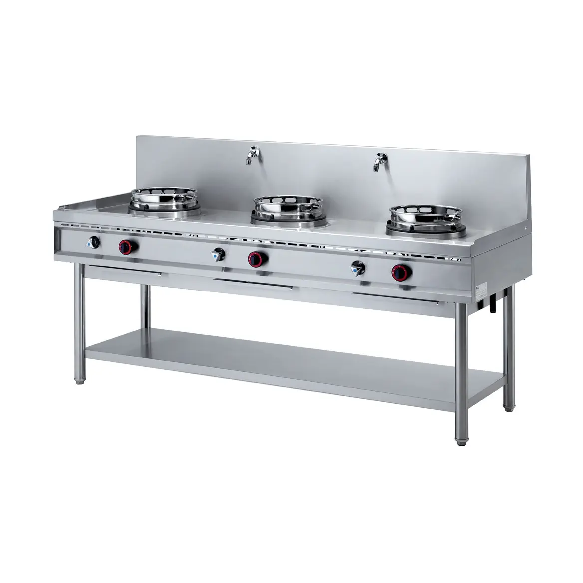 Fourneau wok gaz, 3 feux (3x 13 kW)