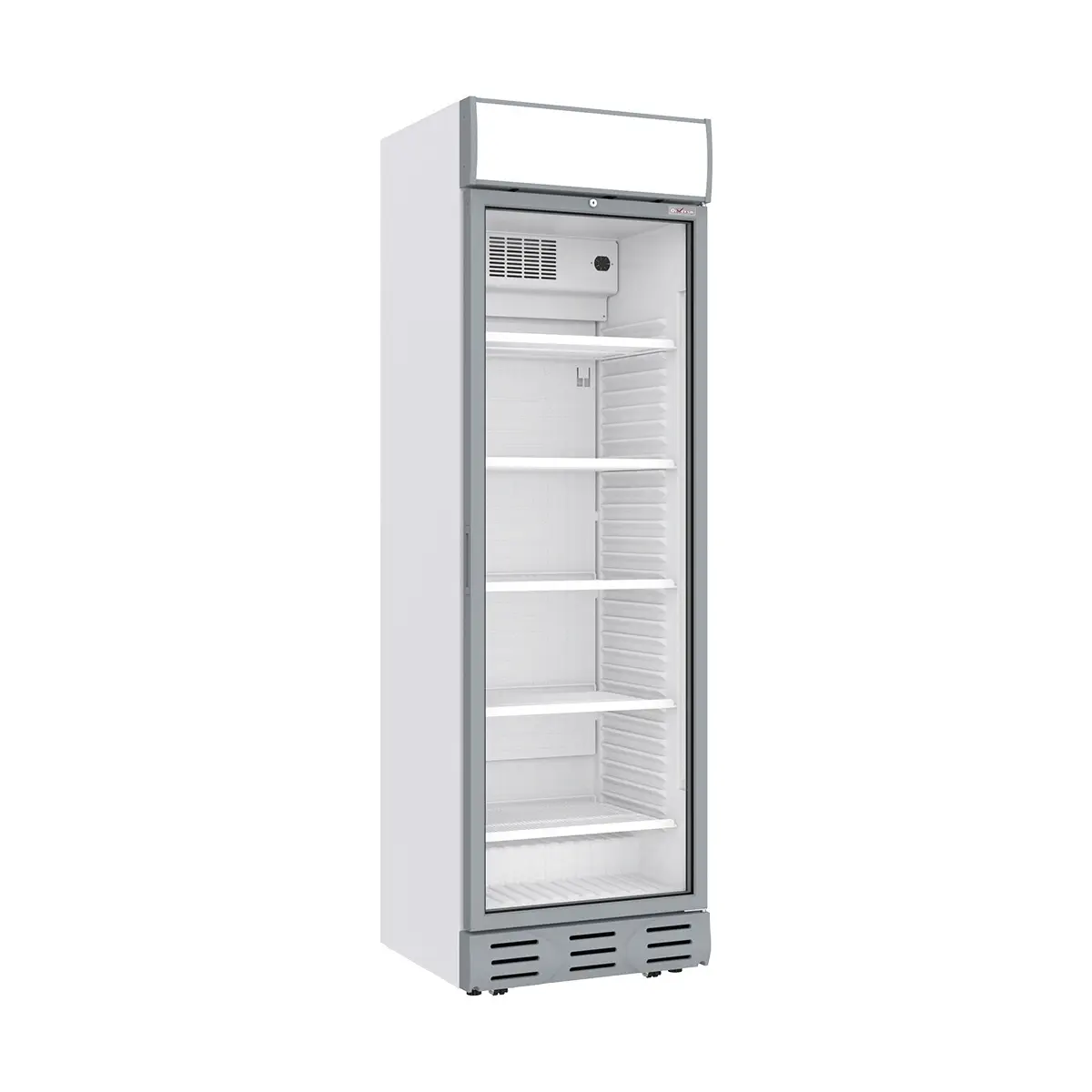 Vitrine ventilée positive 382 litres BLANCHE avec caisson lumineux