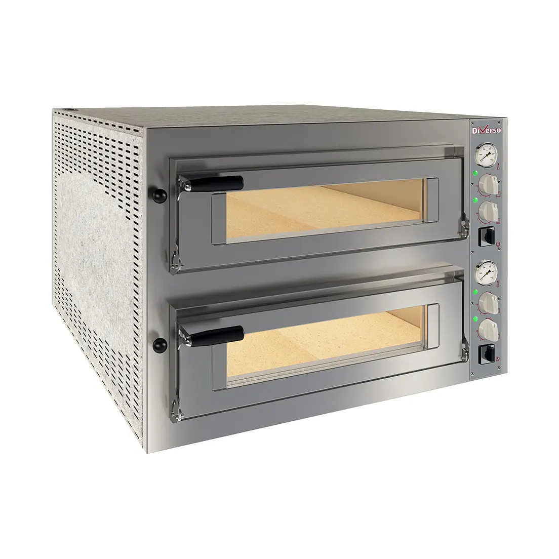 Four électrique 2x 6 pizzas diam.350mm, 2 chambres