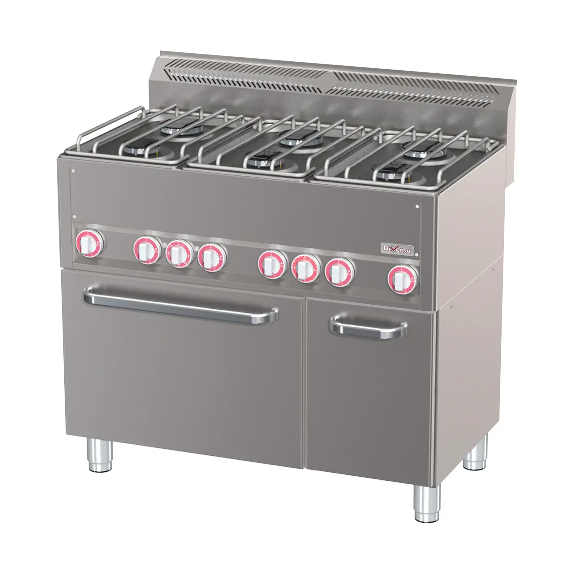 Fourneau 6 feux sur four à convection GN1/1 et armoire neutre