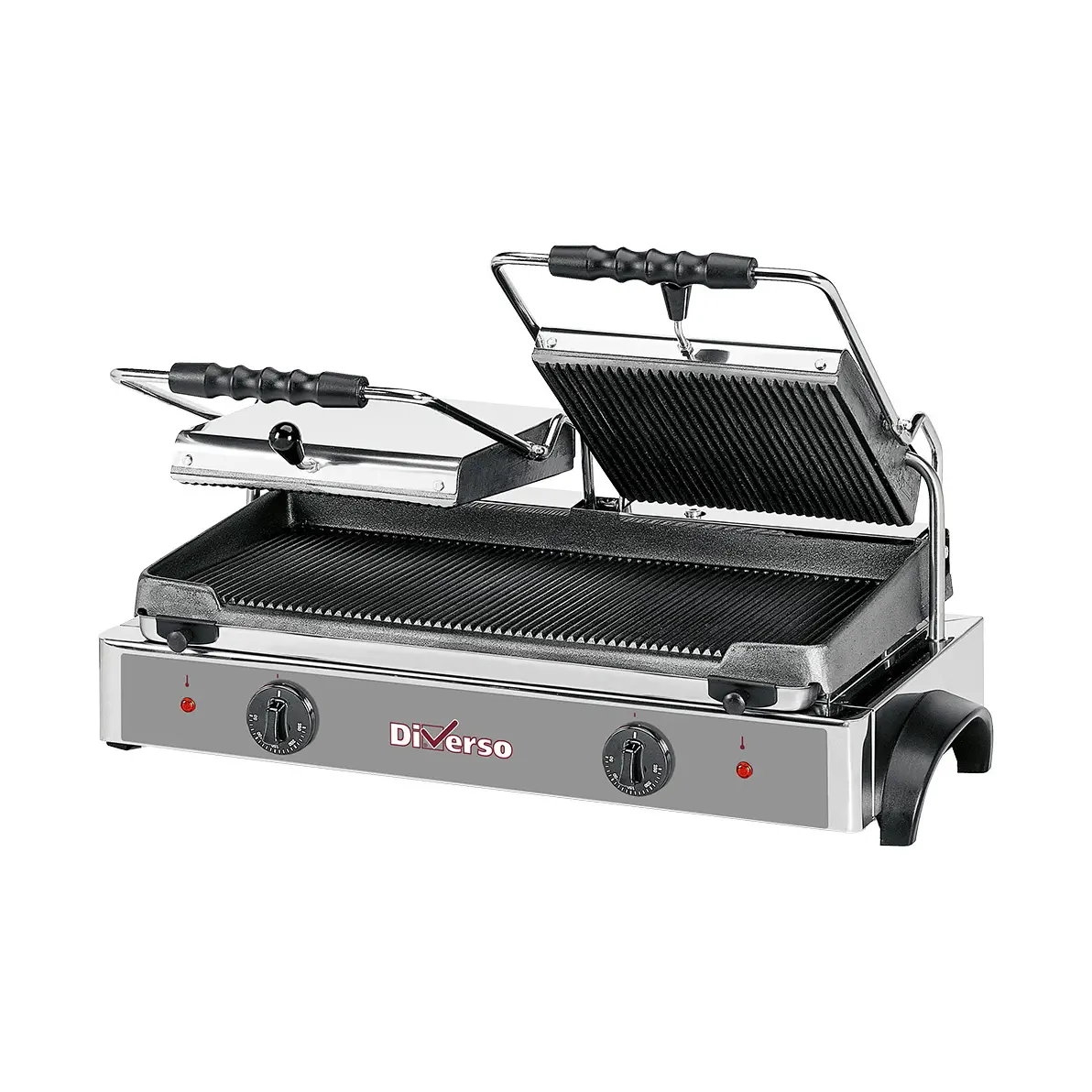 Grill panini électrique DOUBLE, plaques rainurées