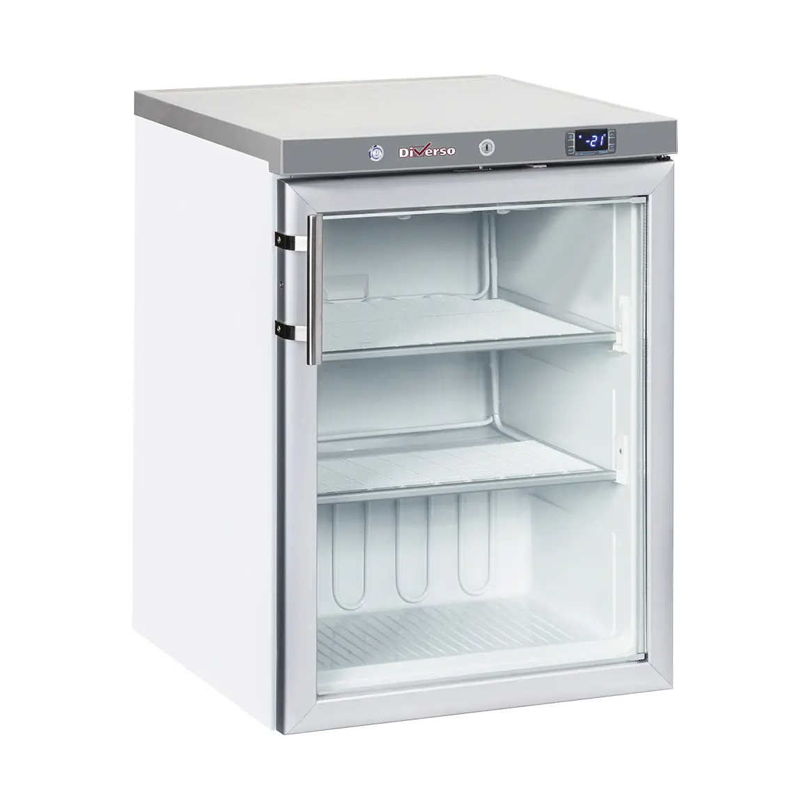 Congélateur statique, porte vitrée, 200 litres - Blanc
