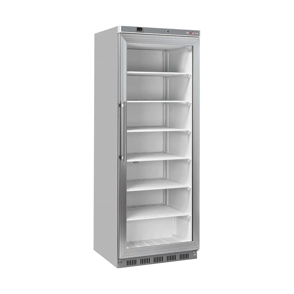 Armoire congélateur, porte vitrée, statique, 400 litres - Acier inox