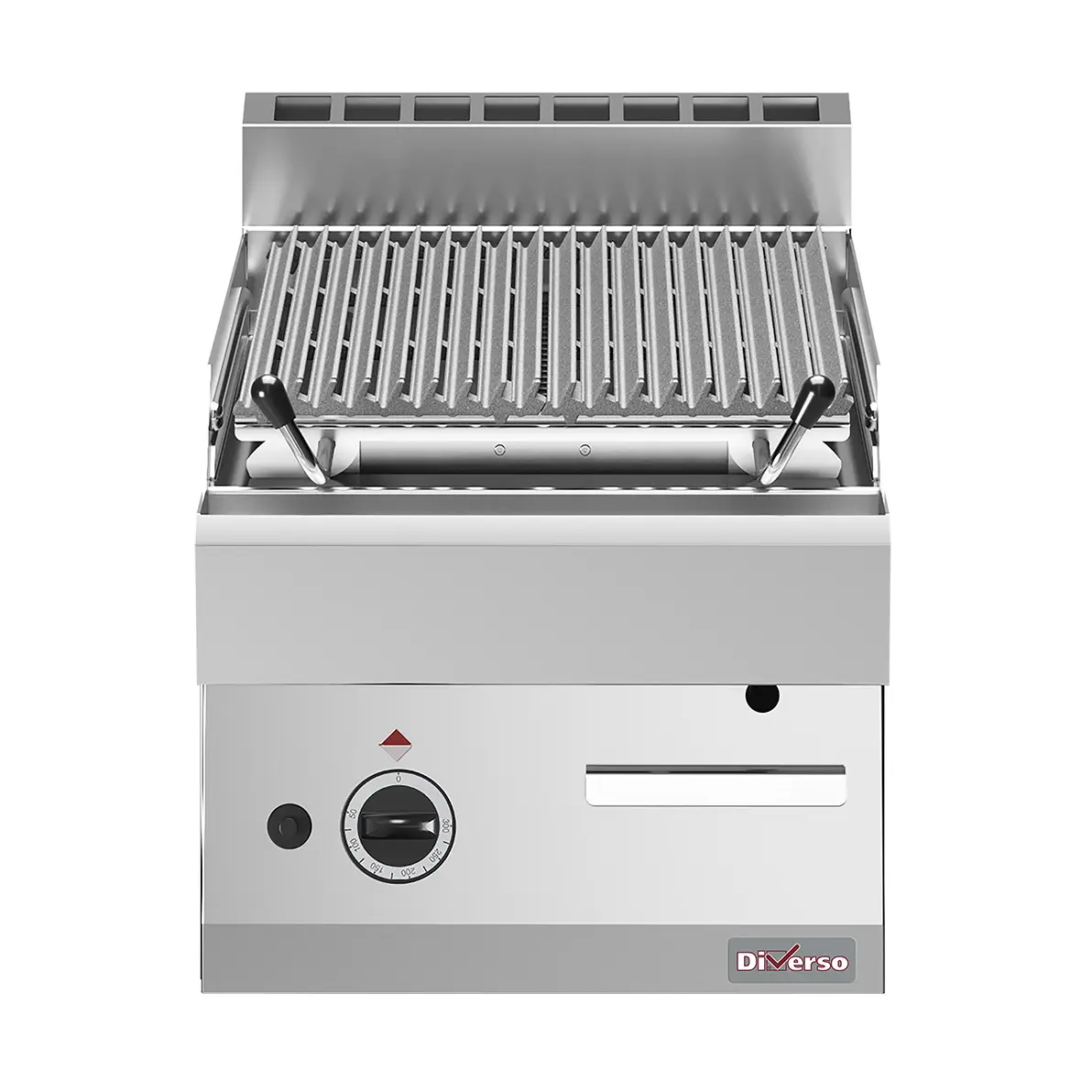 Grill pierre de lave, 1/2 module, grille en fonte "double face"
