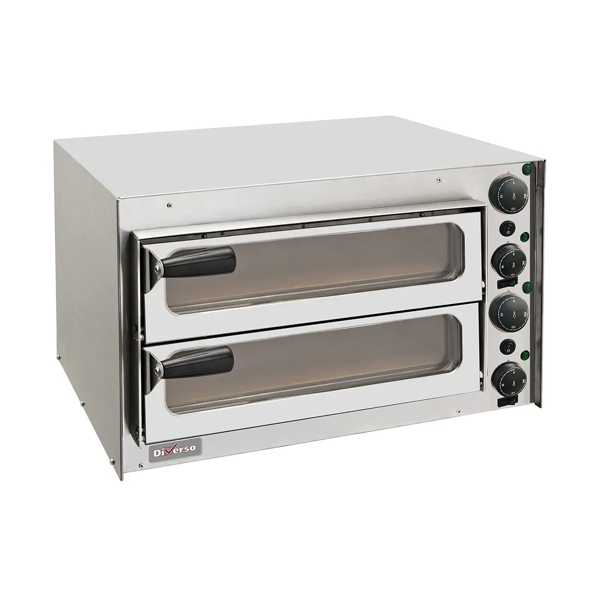 Four à pizza 350 mm, portillion vitré, double chambre