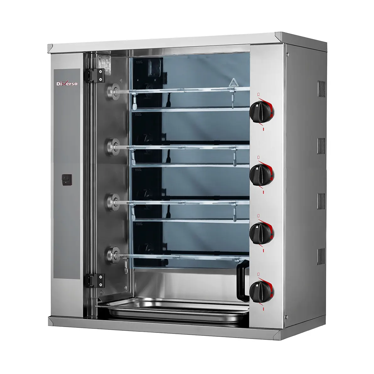 Rôtissoire à poulets vitrocéramique, 4 broches (12 poulets) SMALL