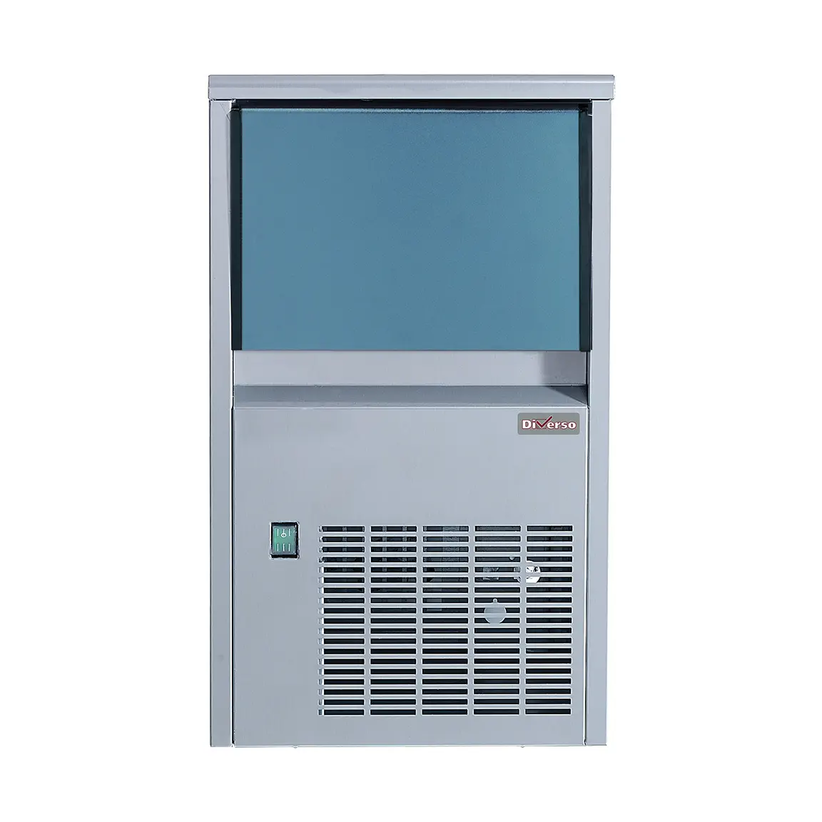 Machine à glaçons pleins (14 gr) 24kg/24h,avec réserve 6 kg inox