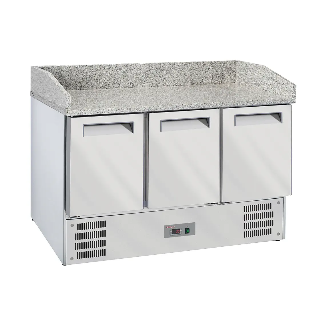 Table pizzas frigorifique 3 portes GN1/1, top en granit