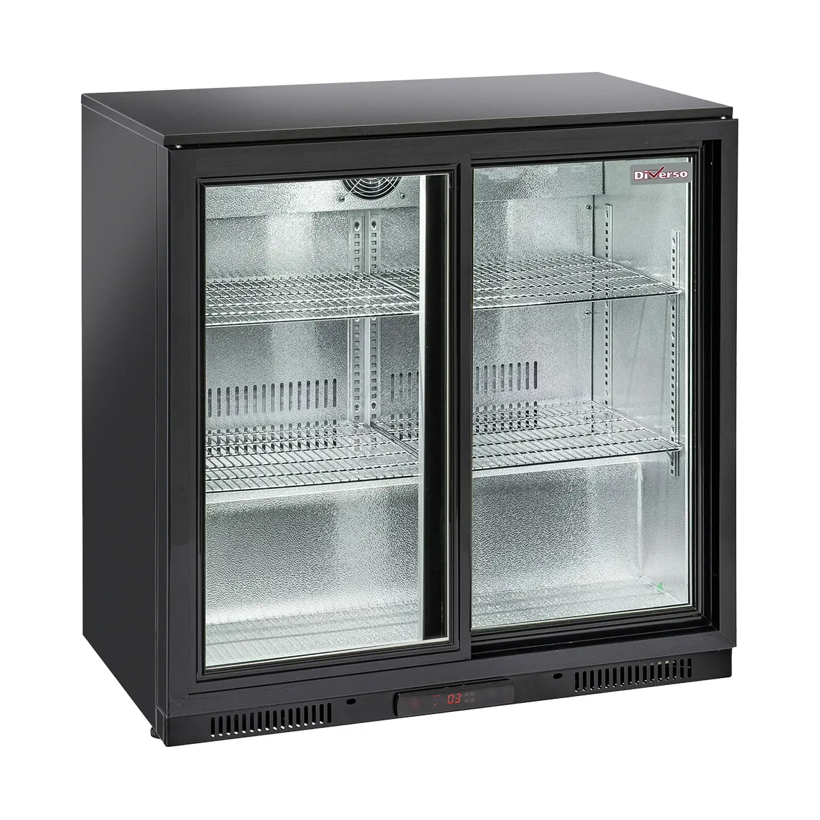 Refroidisseur de bouteilles "arrière bar" ventilé, 2 portes  vitrées coulissantes