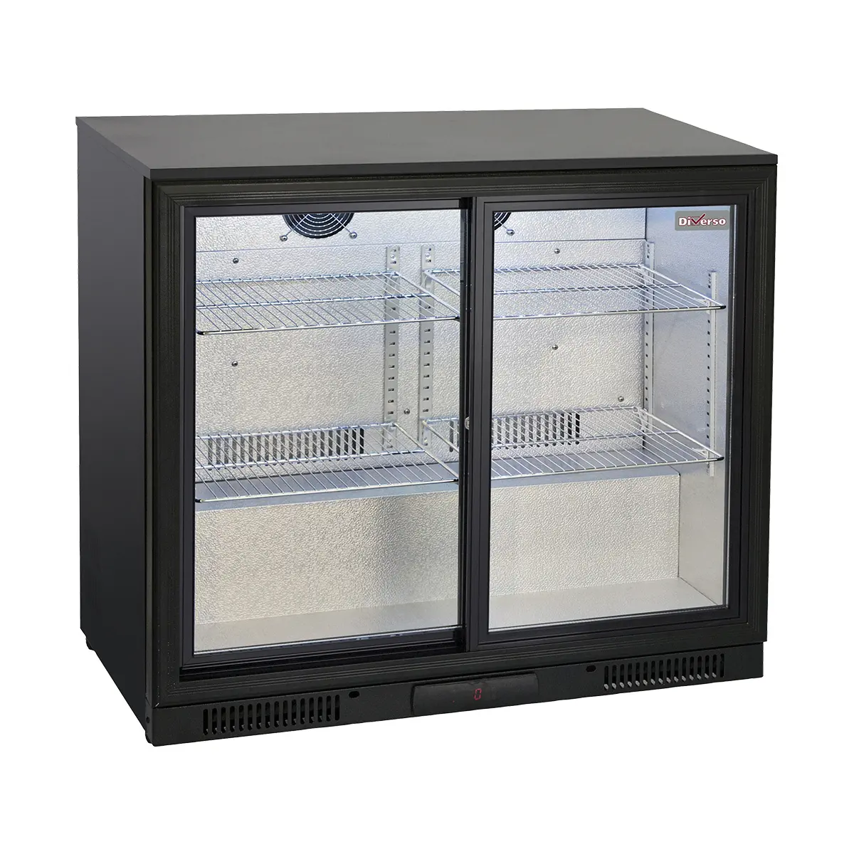 Refroidisseur de bouteilles ventilé, 2 portes vitrées coulissantes