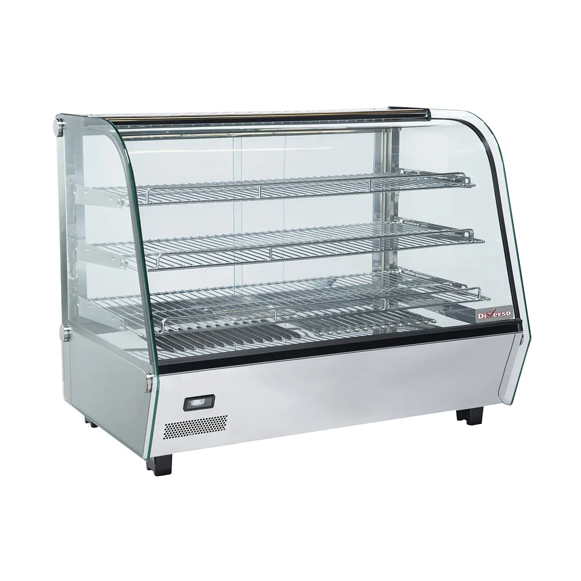 Vitrine chauffante de table, 3 niv., vitre bombée