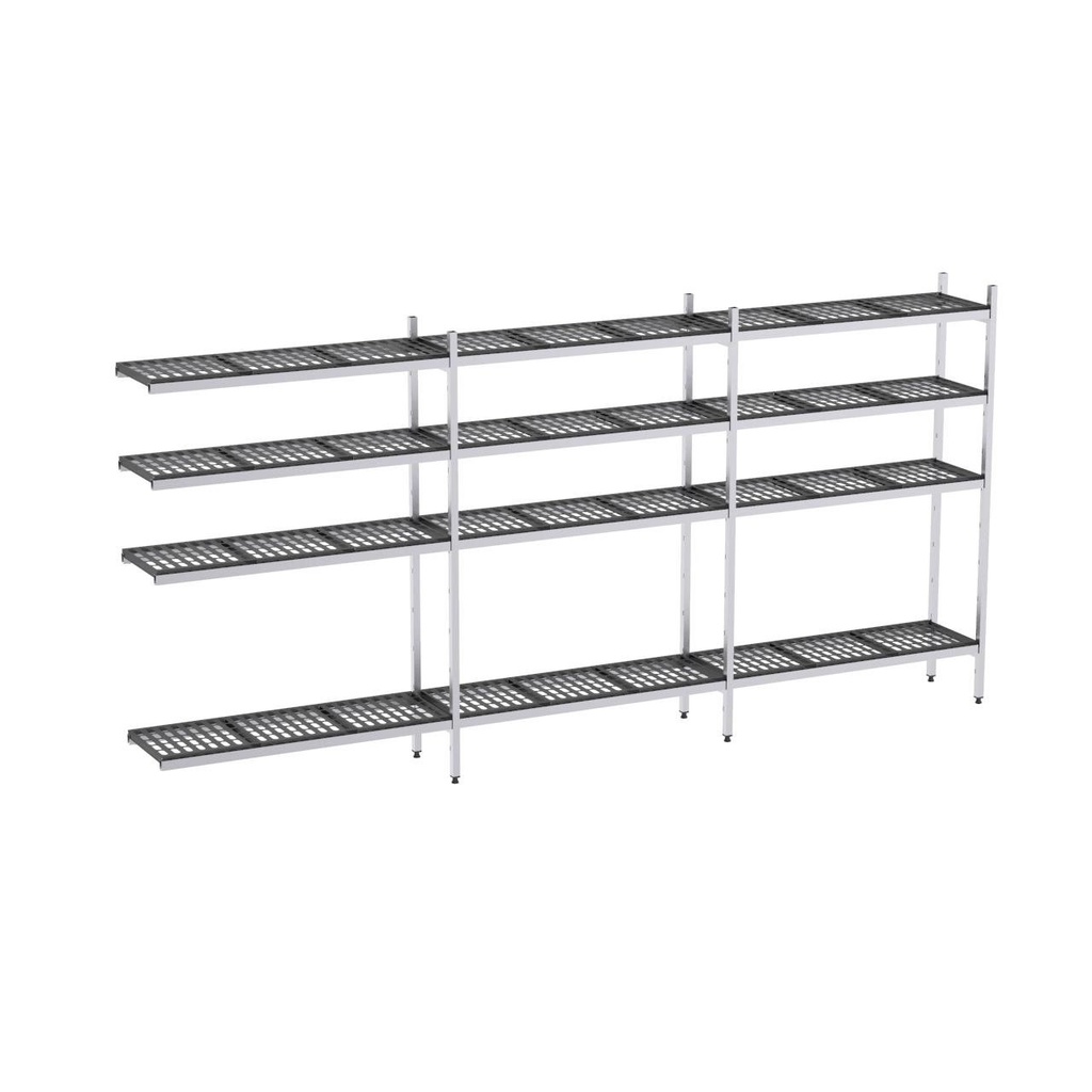 Rayonnage aluminium angle 4527x370 1700 4 niveaux