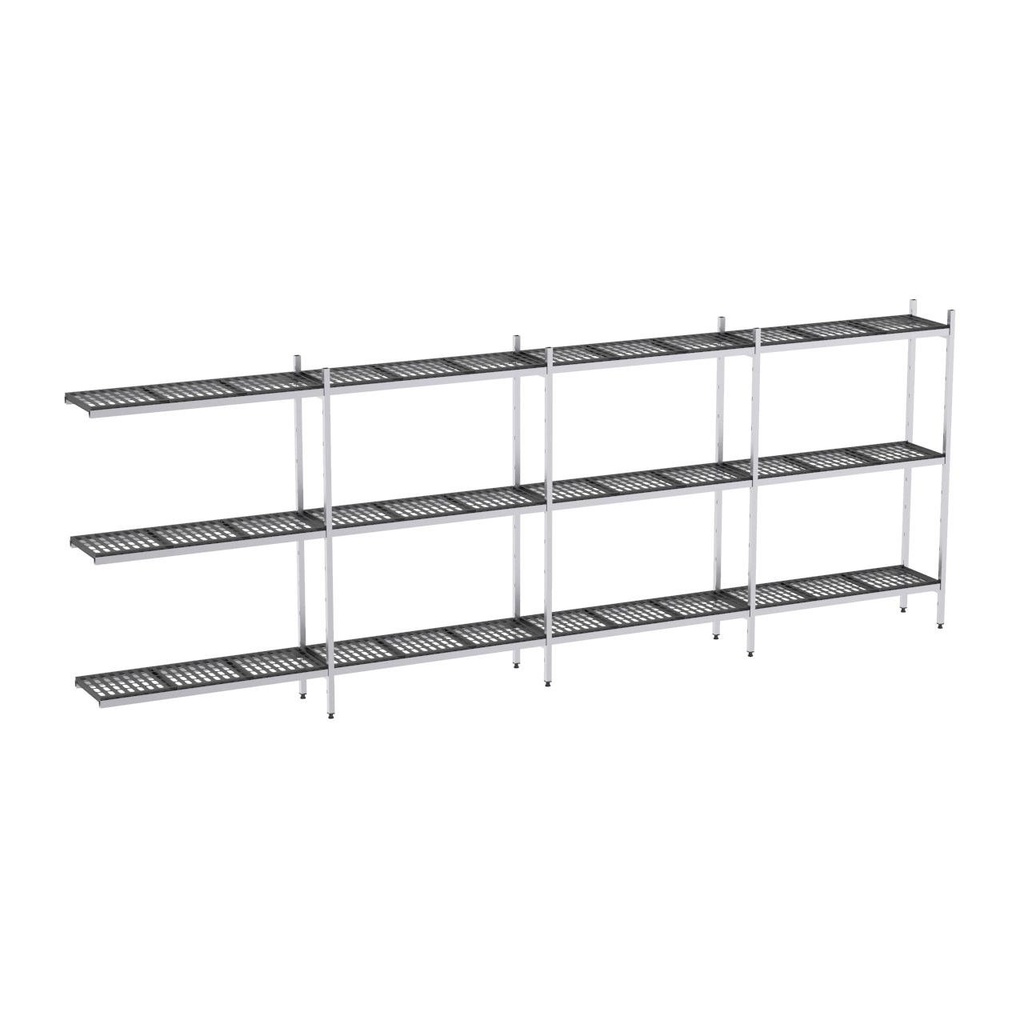 Rayonnage aluminium angle 4970x570 1700 3 niveaux