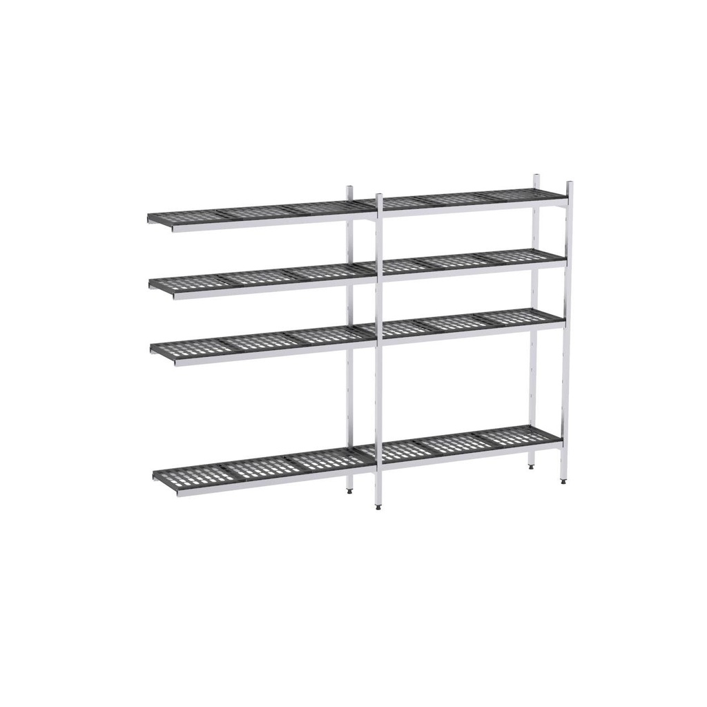 Rayonnage aluminium angle 2608x570 1700 4 niveaux