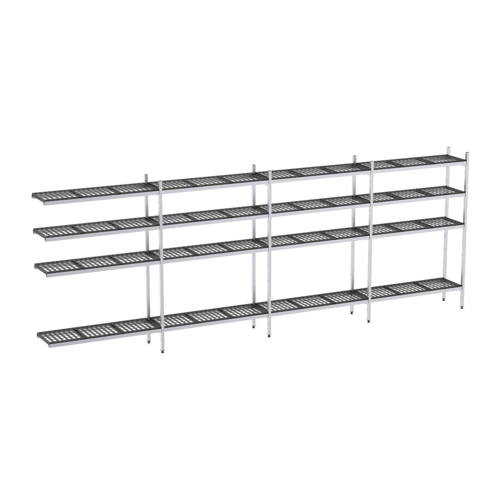 Rayonnage aluminium angle 5462x370 2000 4 niveaux