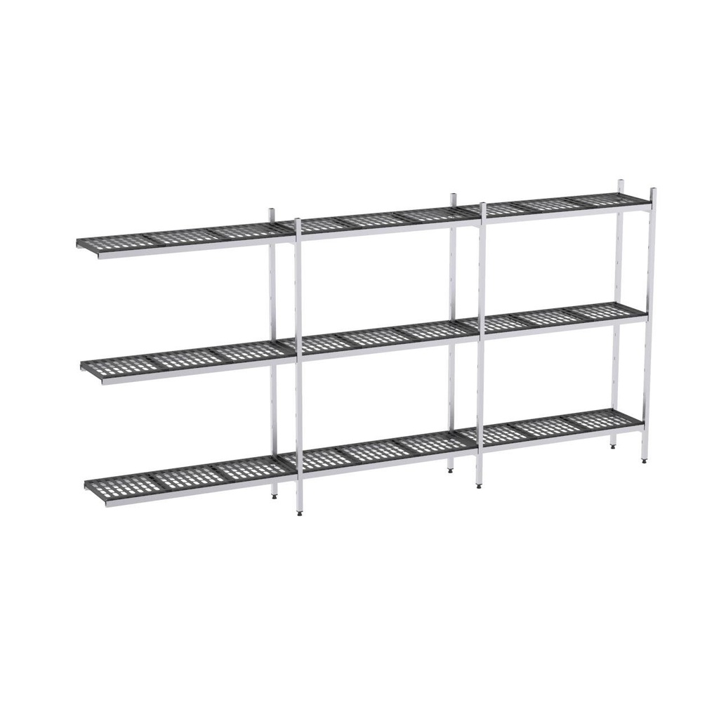 Rayonnage aluminium angle 4199x570 2000 3 niveaux
