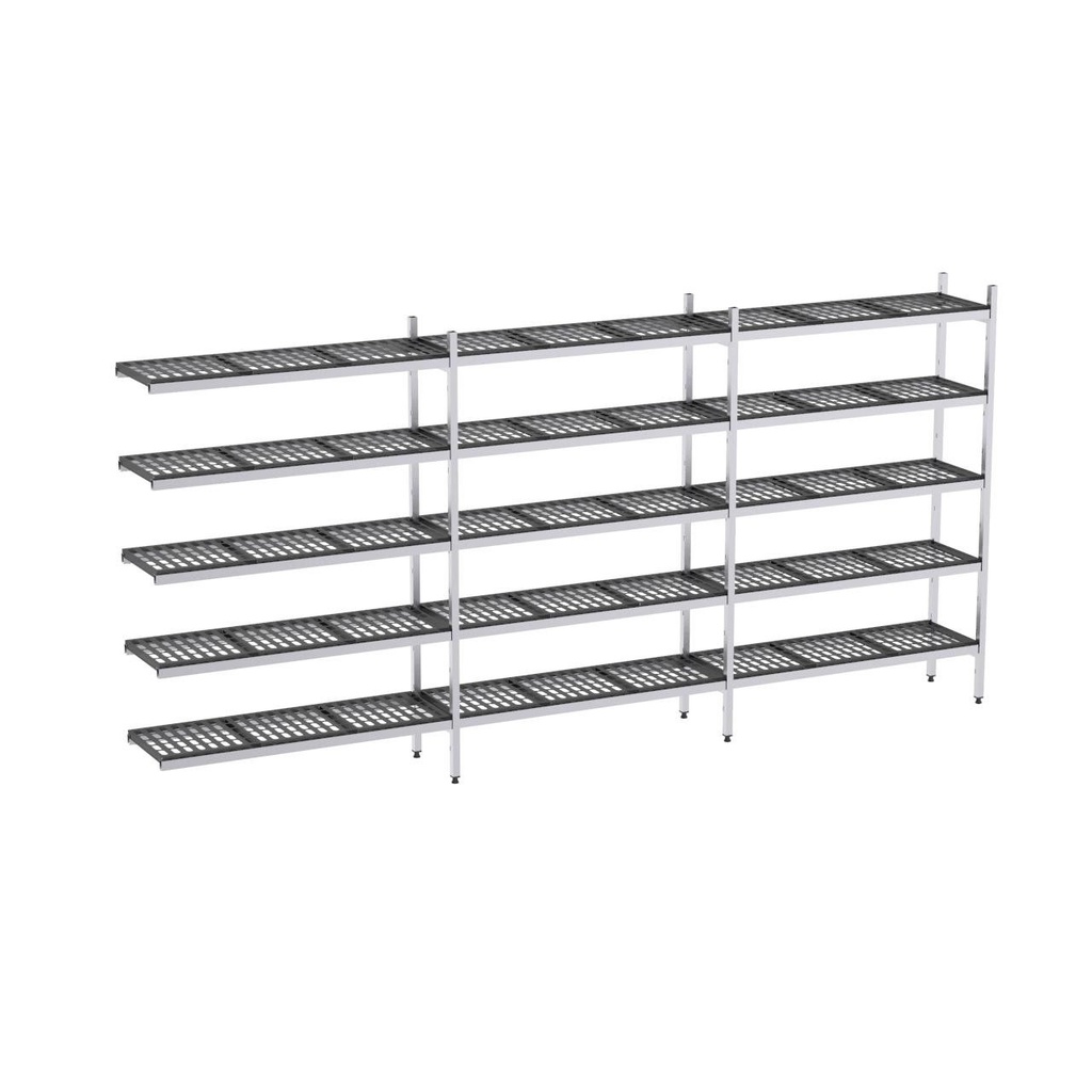 Rayonnage aluminium angle 4773x570 2000 5 niveaux