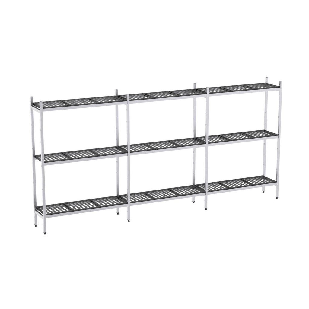 Rayonnage aluminium 4473x370 2000 3 niveaux