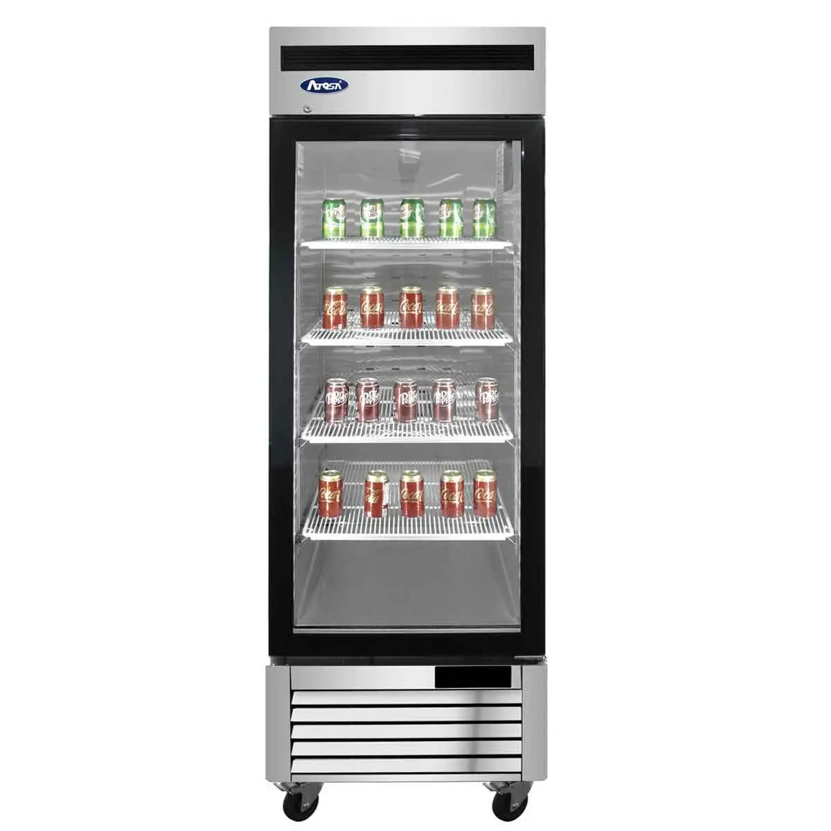 Armoire de présentation 1 porte vitrée finition inox 610L