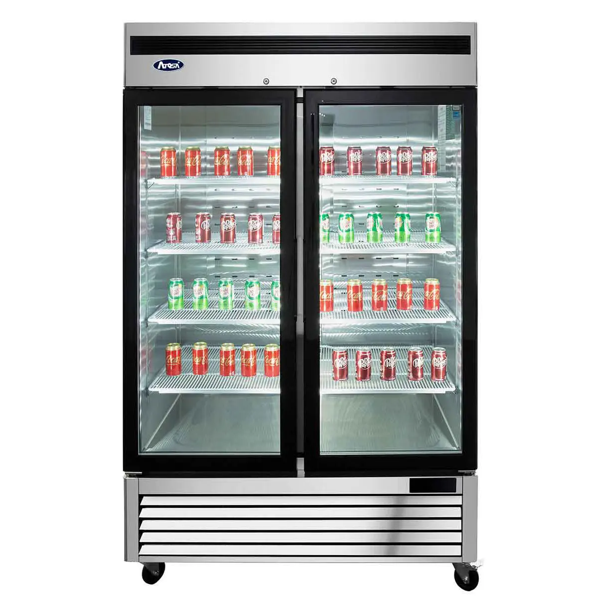 Armoire de présentation2 portes vitrées finition inox 1300L