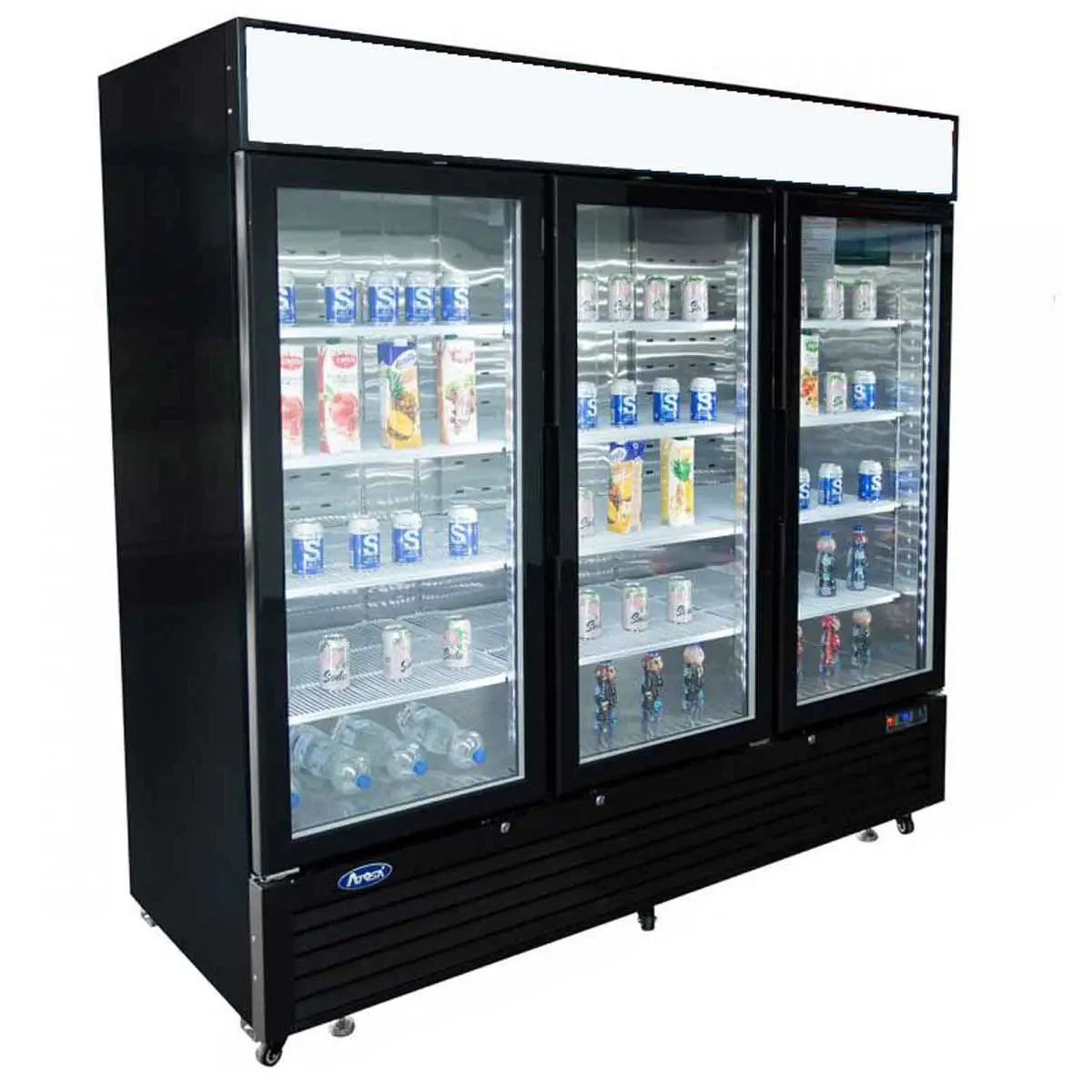 Armoire de présentation 3 portes vitrées positive noire 2050L