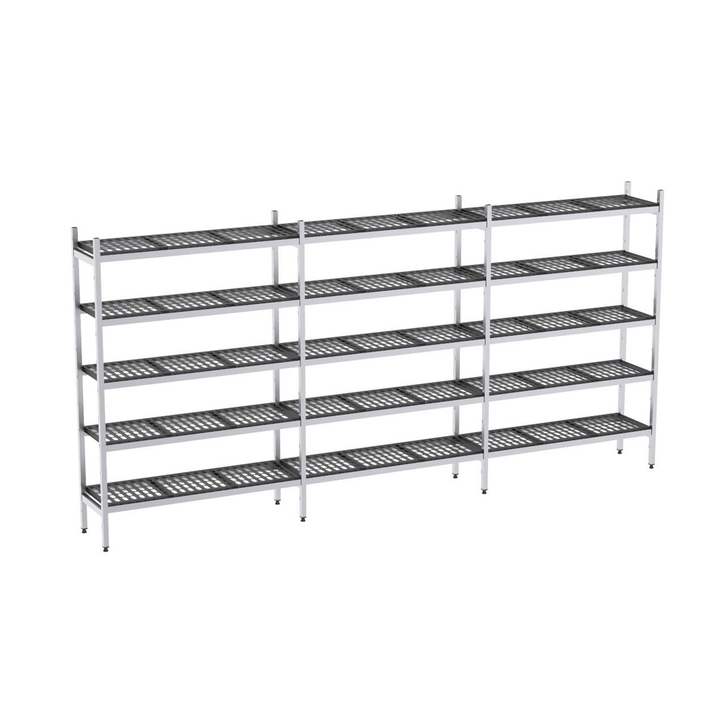 Rayonnage aluminium 4063x570 2000 5 niveaux