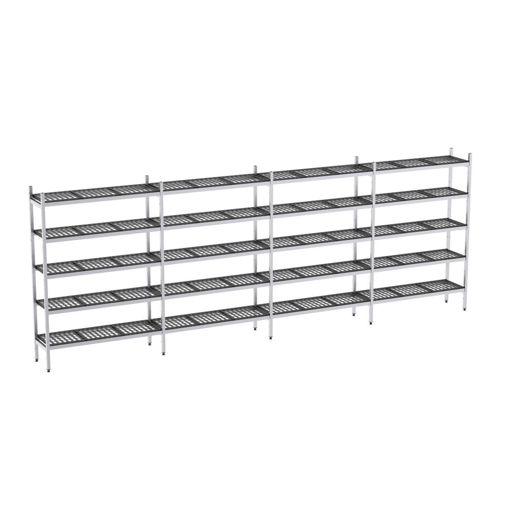 Rayonnage aluminium 5572x570 2000 5 niveaux