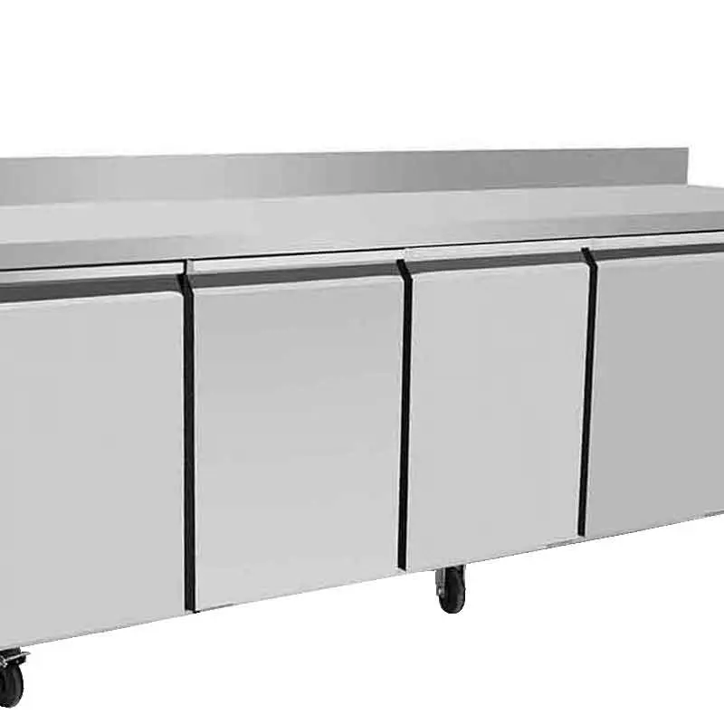 Table réfrigérée positive GN1/1 - 4 portes + dosseret 100mm - 560L