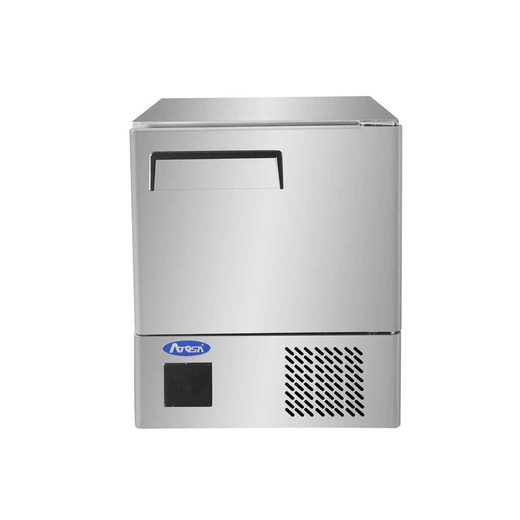 Meuble compact réfrigéré 1 porte - 111L - Négatif - Inox