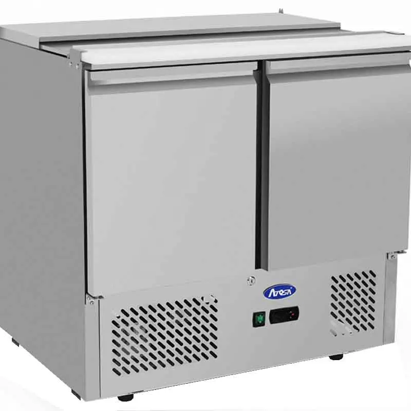 Saladette GN1/1 - 2 portes - Capot inox coulissant - 300L - Inox