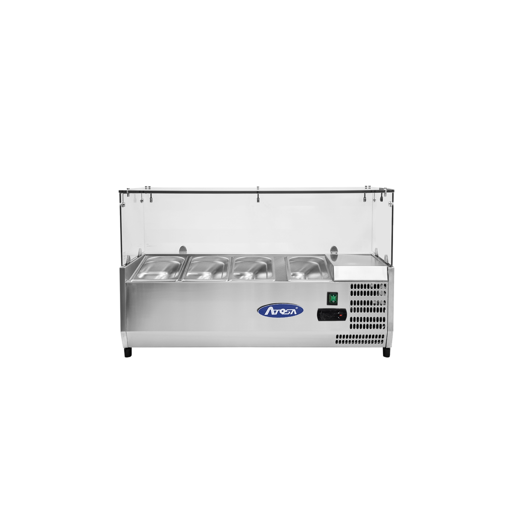 Présentoir à ingrédients VRX 1200/380 - Pare-haleine vitré - 40L - Inox