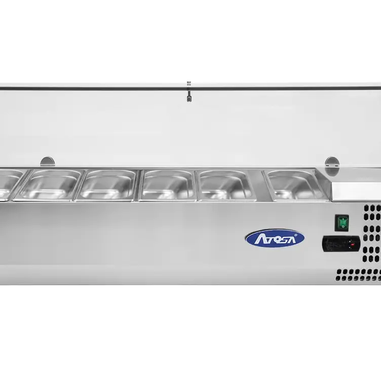 Présentoir à ingrédients VRX 1500/380 - Pare-haleine vitré - 53L - Inox